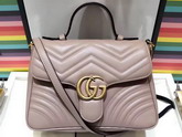 Gucci GG Marmont Small Top Handle Bag in Light Pink Leather