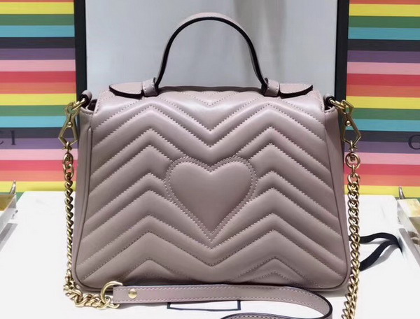 Gucci GG Marmont Small Top Handle Bag in Light Pink Leather