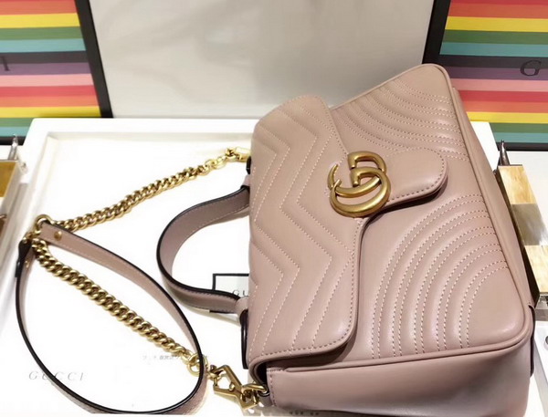 Gucci GG Marmont Small Top Handle Bag in Light Pink Leather