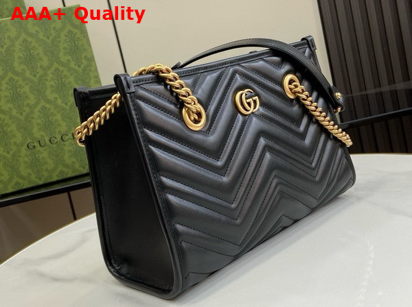 Gucci GG Marmont Small Tote in Black Matelasse Chevron Leather 779727 Replica