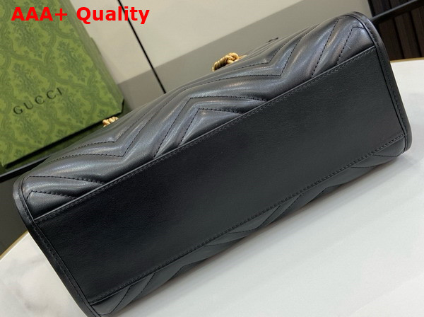 Gucci GG Marmont Small Tote in Black Matelasse Chevron Leather 779727 Replica