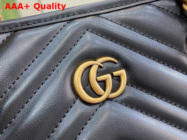 Gucci GG Marmont Small Tote in Black Matelasse Chevron Leather 779727 Replica