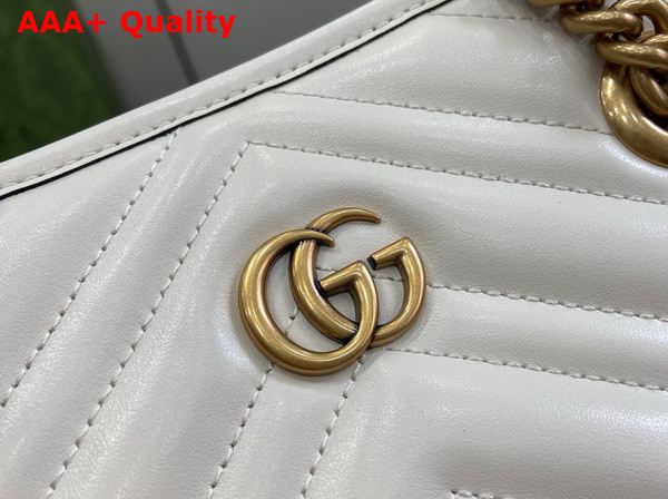 Gucci GG Marmont Small Tote in White Matelasse Chevron Leather 779727 Replica