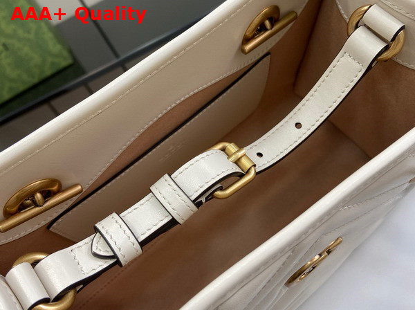 Gucci GG Marmont Small Tote in White Matelasse Chevron Leather 779727 Replica