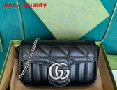 Gucci GG Marmont Super Mini Bag in Black Matelasse Leather 476433 Replica