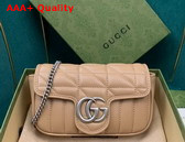 Gucci GG Marmont Super Mini Bag in Rose Beige Matelasse Leather 476433 Replica