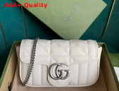 Gucci GG Marmont Super Mini Bag in White Matelasse Leather 476433 Replica