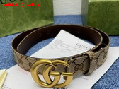 Gucci GG Marmont Thin Belt Beige and Ebony Original GG Canvas 625839 Replica