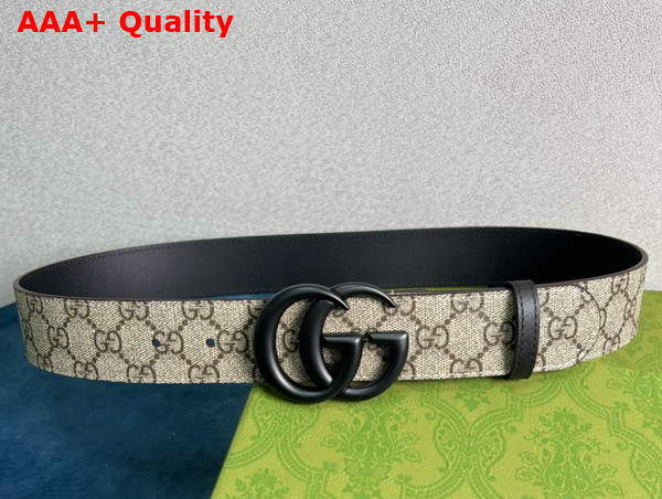 Gucci GG Marmont Thin Belt Black Leather and GG Supreme Canvas Replica