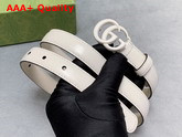 Gucci GG Marmont Thin Belt White Leather White Resin Hardware 409417 Replica