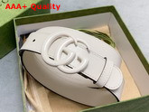 Gucci GG Marmont Thin Belt White Leather White Resin Hardware 414516 Replica