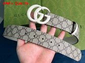 Gucci GG Marmont Thin Belt White Leather and GG Supreme Canvas Replica