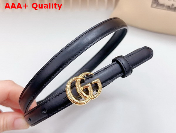 Gucci GG Marmont Thin Belt in Black Leather 793124 Replica