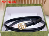 Gucci GG Marmont Thin Belt in Black Leather 793124 Replica