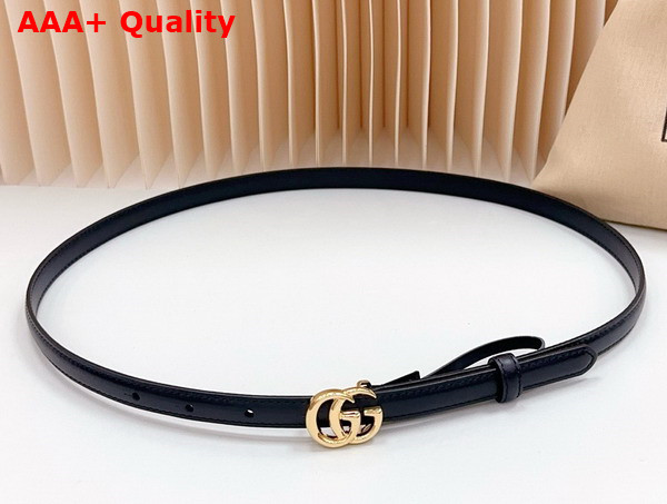 Gucci GG Marmont Thin Belt in Black Leather 793124 Replica