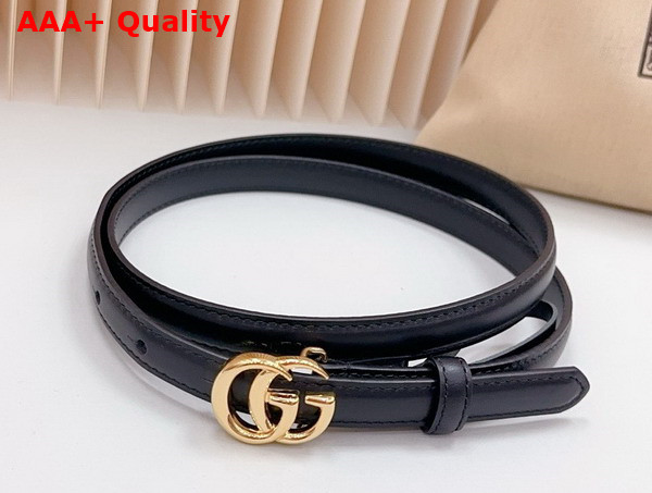 Gucci GG Marmont Thin Belt in Black Leather 793124 Replica