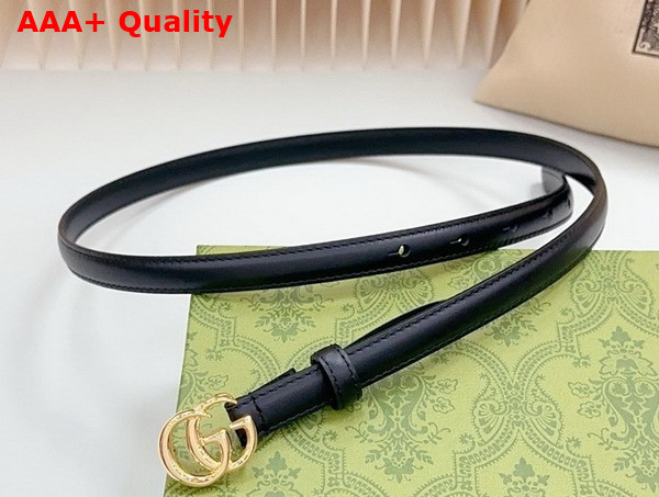 Gucci GG Marmont Thin Belt in Black Leather 793124 Replica