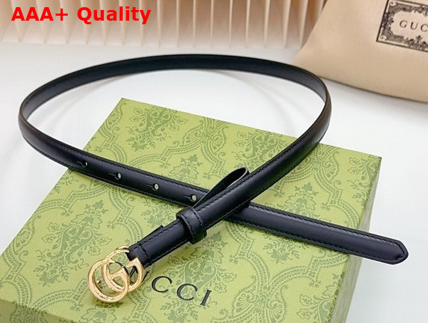 Gucci GG Marmont Thin Belt in Black Leather 793124 Replica