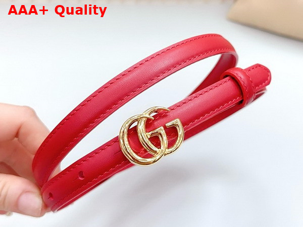 Gucci GG Marmont Thin Belt in Red Leather 793124 Replica