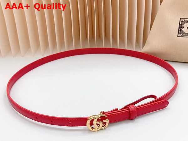 Gucci GG Marmont Thin Belt in Red Leather 793124 Replica