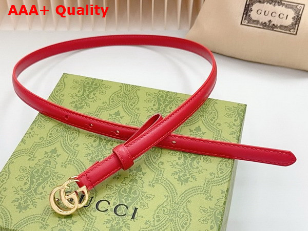 Gucci GG Marmont Thin Belt in Red Leather 793124 Replica