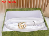 Gucci GG Marmont Thin Belt in White Leather 793124 Replica