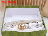 Gucci GG Marmont Thin Belt in White Patent Leather 793124 Replica