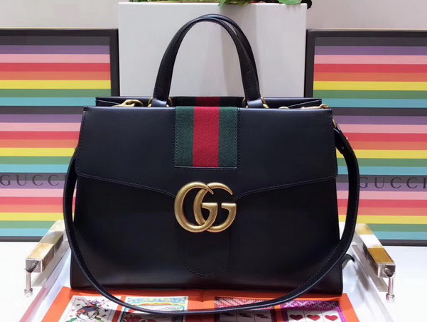 Gucci GG Marmont Tote in Black Calfskin 476470