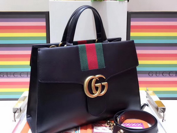 Gucci GG Marmont Tote in Black Calfskin 476470