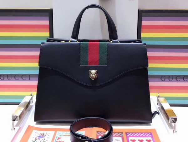 Gucci GG Marmont Tote in Black Calfskin 476470