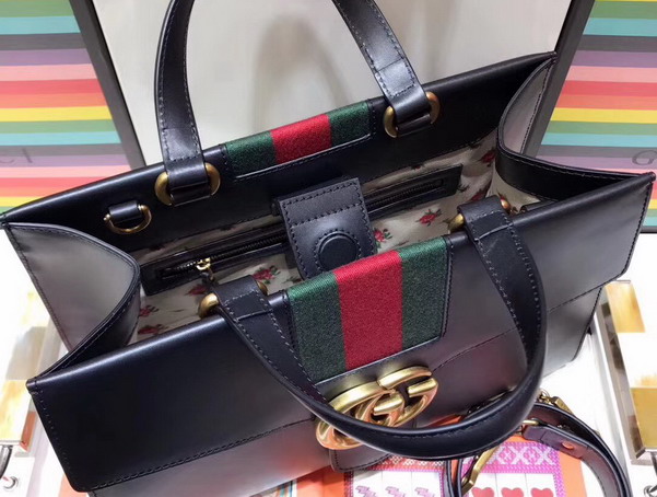 Gucci GG Marmont Tote in Black Calfskin 476470