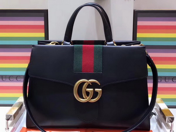 Gucci GG Marmont Tote in Black Calfskin 476470