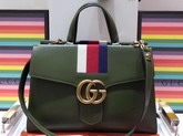 Gucci GG Marmont Tote in Dark Green Calf Leather 476470