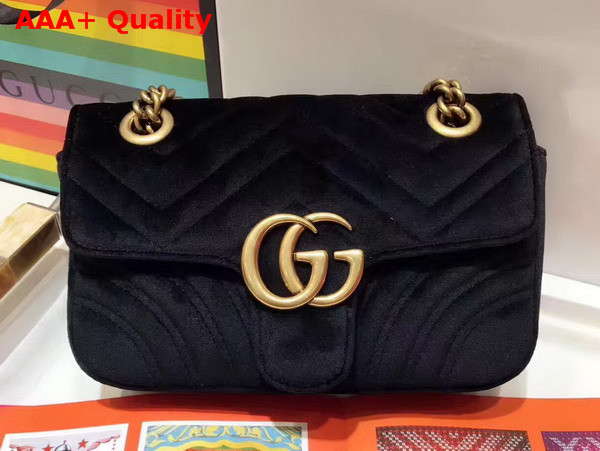 Gucci GG Marmont Velvet Mini Bag Black Velvet Replica