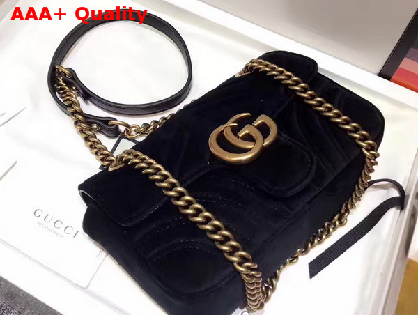 Gucci GG Marmont Velvet Mini Bag Black Velvet Replica