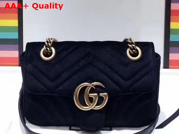 Gucci GG Marmont Velvet Mini Bag Black Velvet Replica