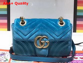 Gucci GG Marmont Velvet Mini Bag Blue Velvet Replica