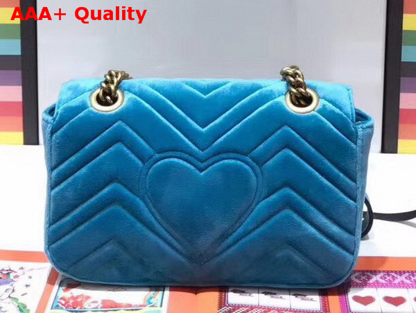 Gucci GG Marmont Velvet Mini Bag Blue Velvet Replica