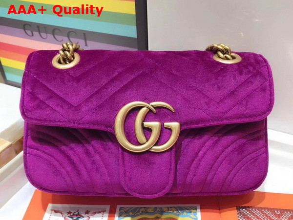 Gucci GG Marmont Velvet Mini Bag Bordeaux Velvet Replica