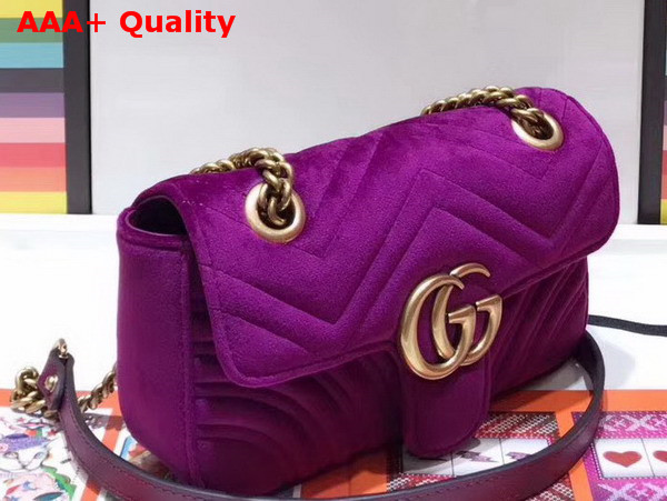 Gucci GG Marmont Velvet Mini Bag Bordeaux Velvet Replica