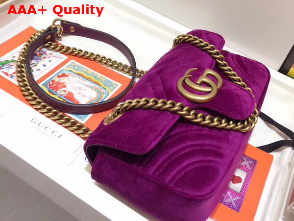 Gucci GG Marmont Velvet Mini Bag Bordeaux Velvet Replica