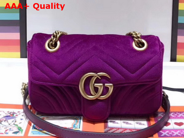 Gucci GG Marmont Velvet Mini Bag Bordeaux Velvet Replica