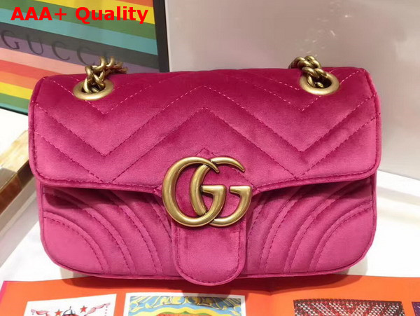 Gucci GG Marmont Velvet Mini Bag Pink Velvet Replica