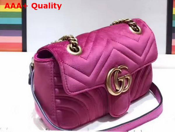 Gucci GG Marmont Velvet Mini Bag Pink Velvet Replica