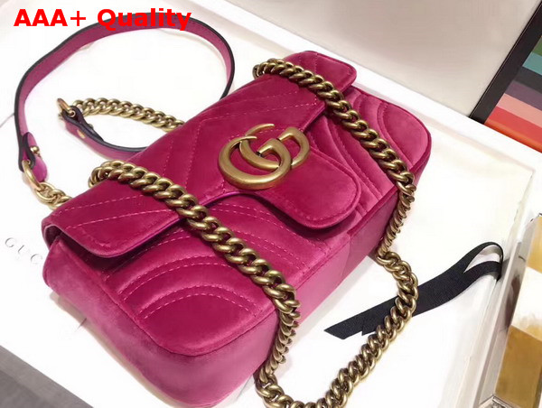 Gucci GG Marmont Velvet Mini Bag Pink Velvet Replica