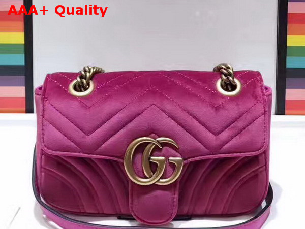 Gucci GG Marmont Velvet Mini Bag Pink Velvet Replica