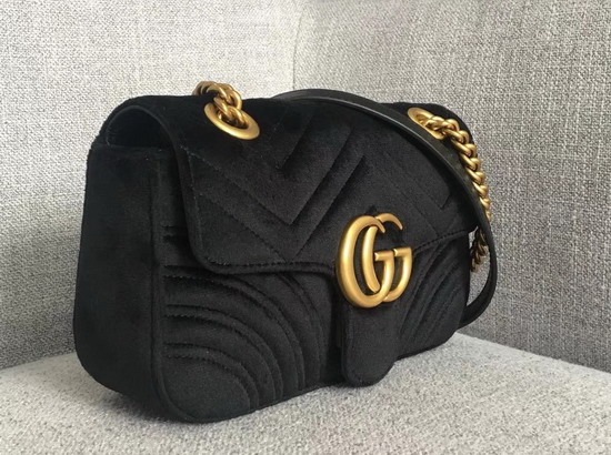 Gucci GG Marmont Velvet Mini Bag in Black Velvet