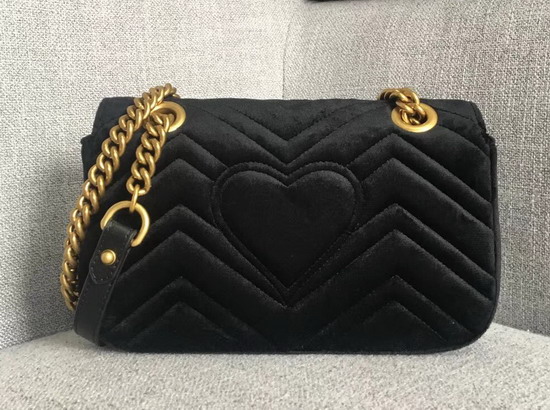 Gucci GG Marmont Velvet Mini Bag in Black Velvet