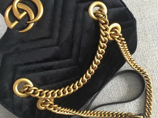 Gucci GG Marmont Velvet Mini Bag in Black Velvet