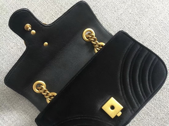 Gucci GG Marmont Velvet Mini Bag in Black Velvet